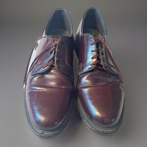 Vintage Worthmore Burgundy Leather Oxford Dress Shoes USA Made Men's 10.5C